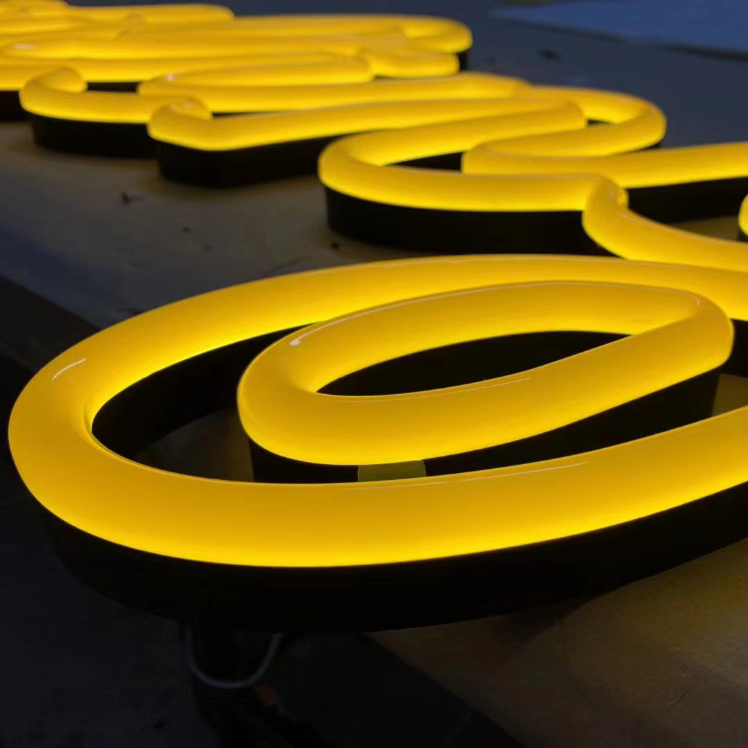Black stainless steel channle letters--Backlit 