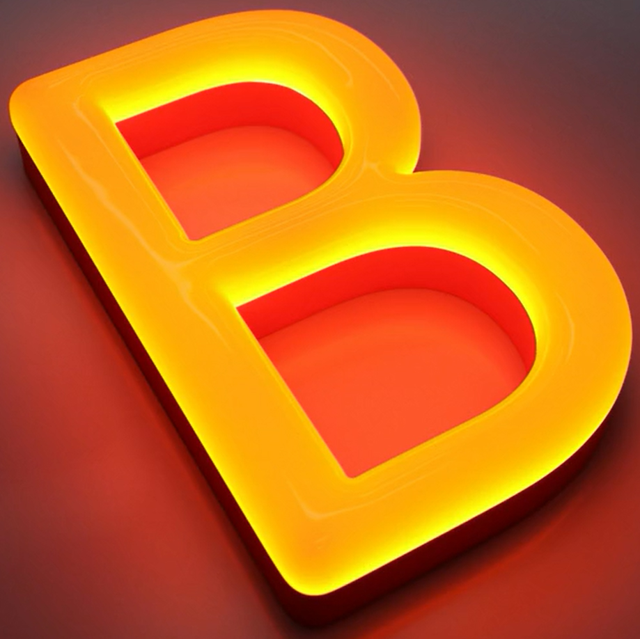 Faux neon letters